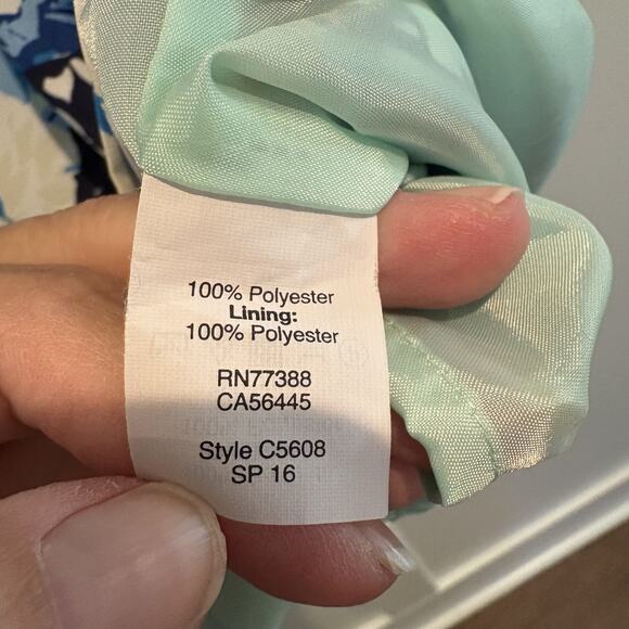 J Crew Dress Women 0 Blue Green Orange Floral Short Sleeve Lined Brunch Cocktail - Picture 9 of 11